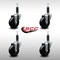 Service Caster 3.5'' SS Hard Rubber Wheel Swivel 1'' Expanding Stem Caster Set, 4PK SCC-SSEX20S3514-HRS-1-4 - alternate 2